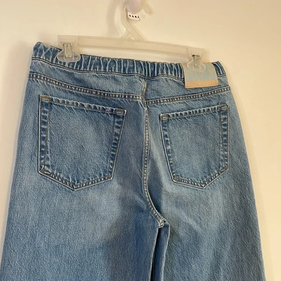 Mother Snacks Jeans 27 Drawn Fun Dip Nerd Blue Elastic Drawstring Straight Loose